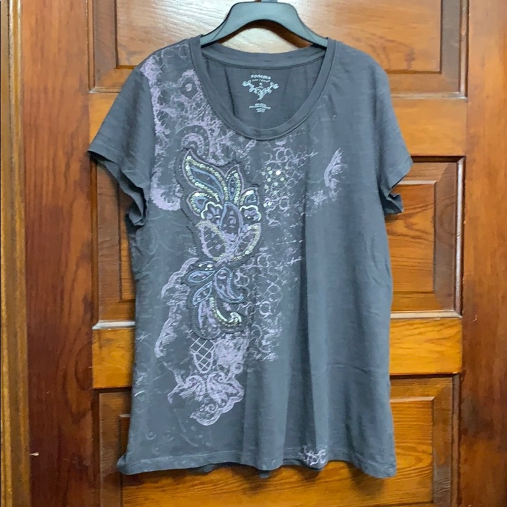 Sonoma gray T-shirt flower print